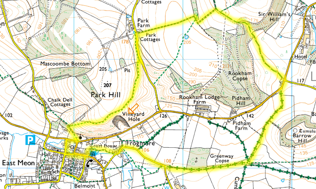 East Meon Walk Route Map