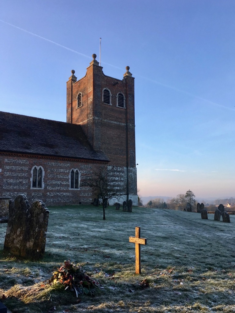 Old Alresford Church, frost